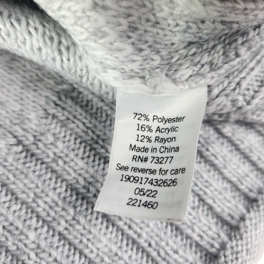 Nine West Women's XS Gray White Mixed Animal Print Mock Neck Leopard Sweater - Picture 9 of 11